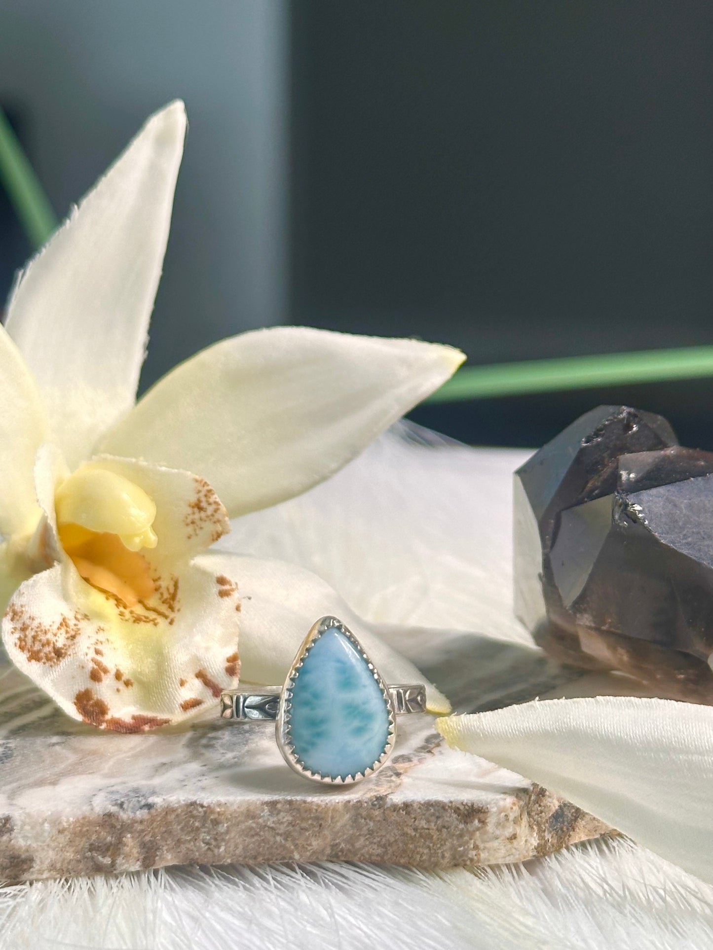 Larimar Mini Ring - Sz 8