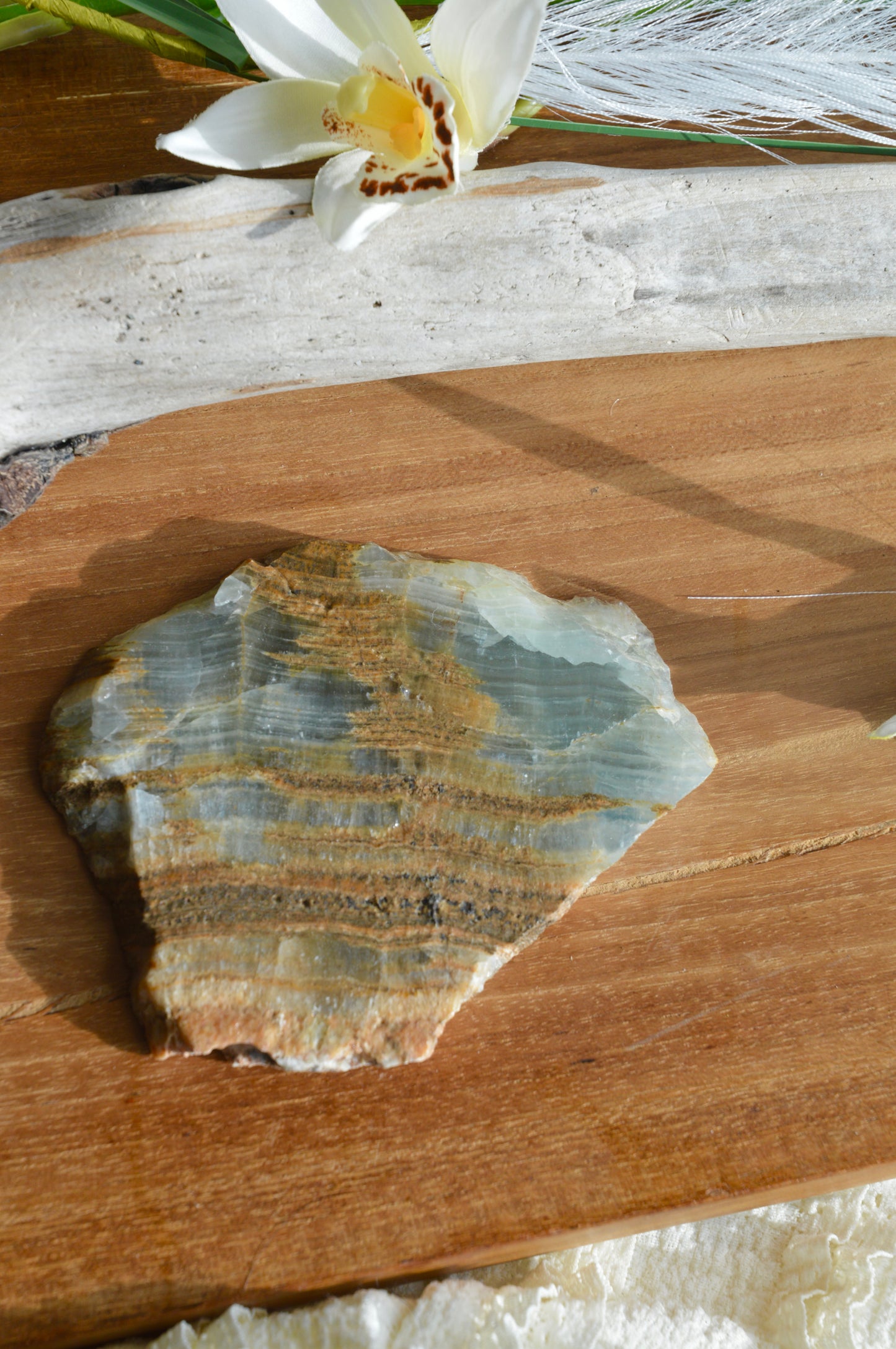 Blue Aquatine Calcite Slab