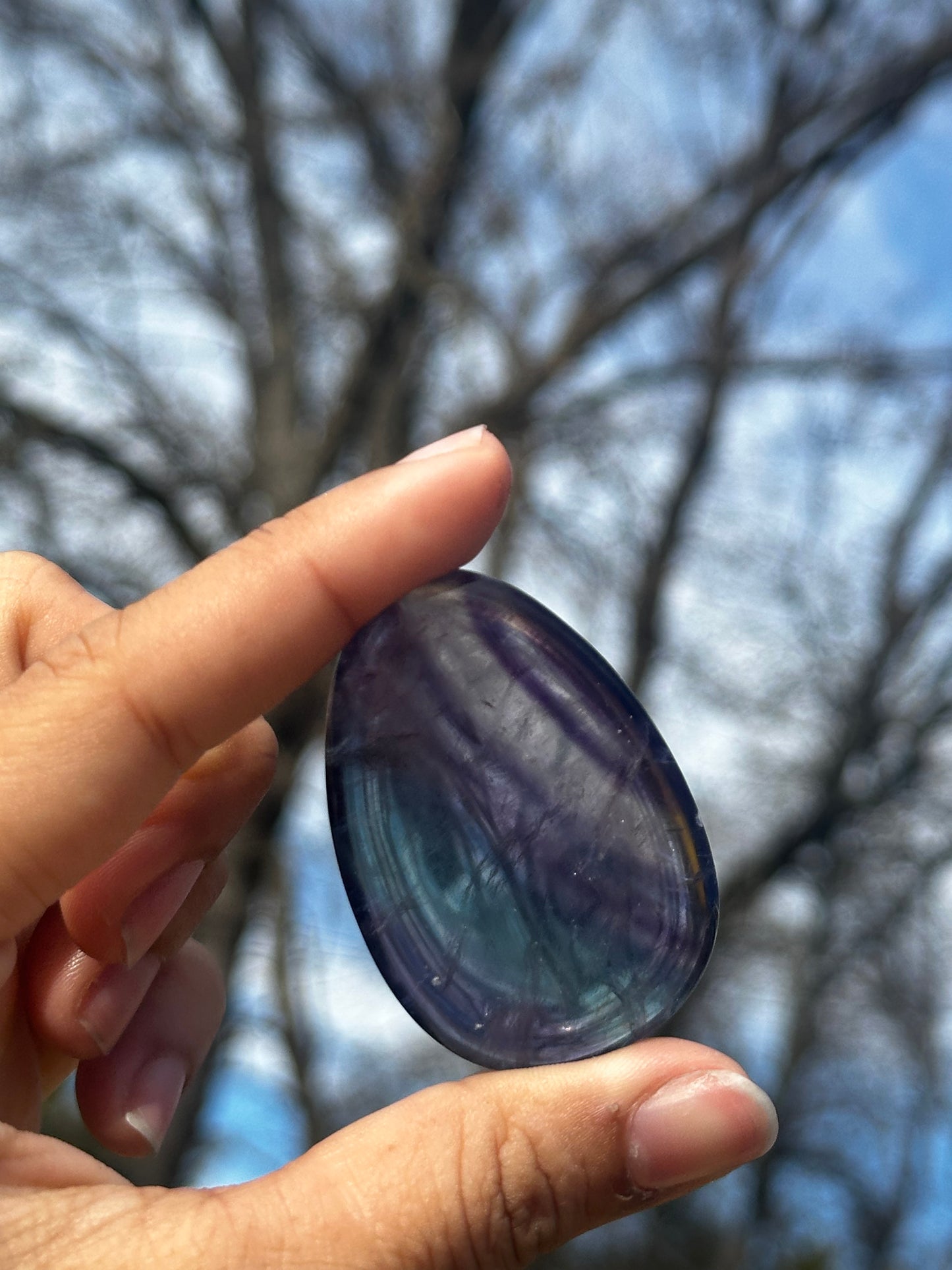 Fluorite worry stones
