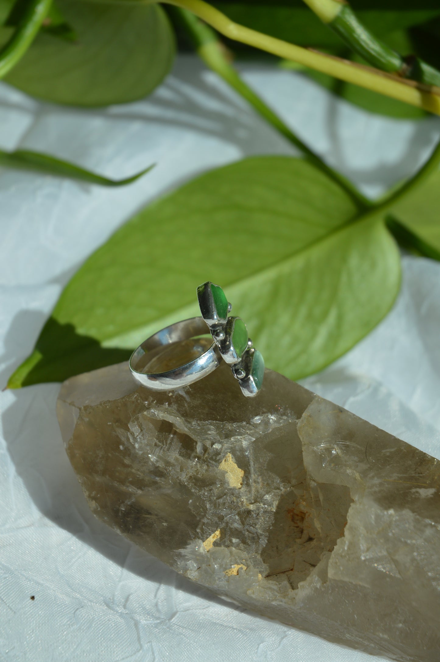 Sea Glass Stack Rings - Sz 7.25 + 9.75