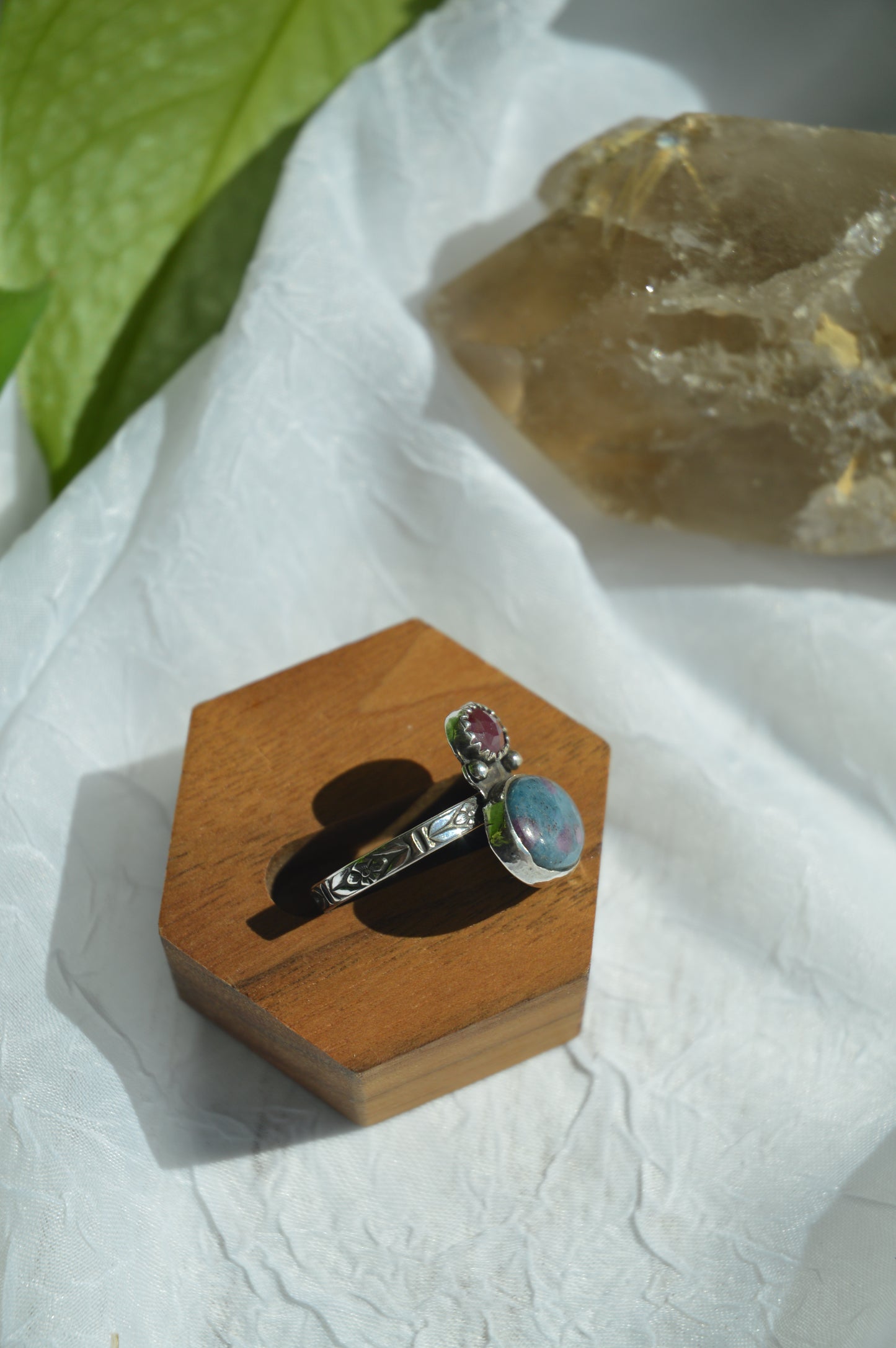 Ruby + Ruby in Kyanite Ring - Sz 10