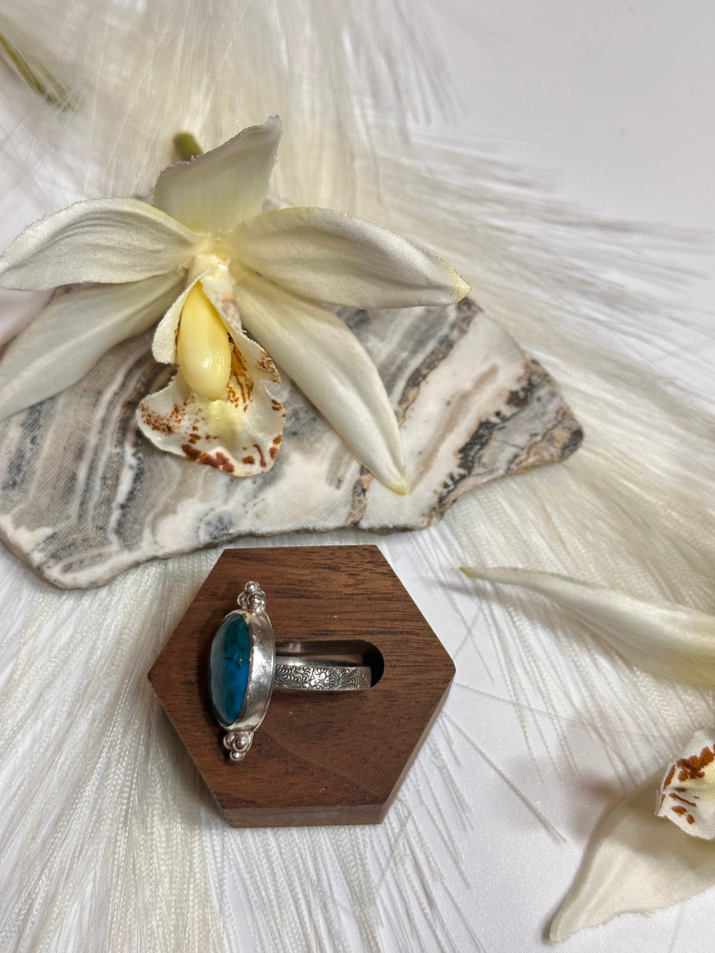 Peruvian Chrysocolla Ring - Sz 7