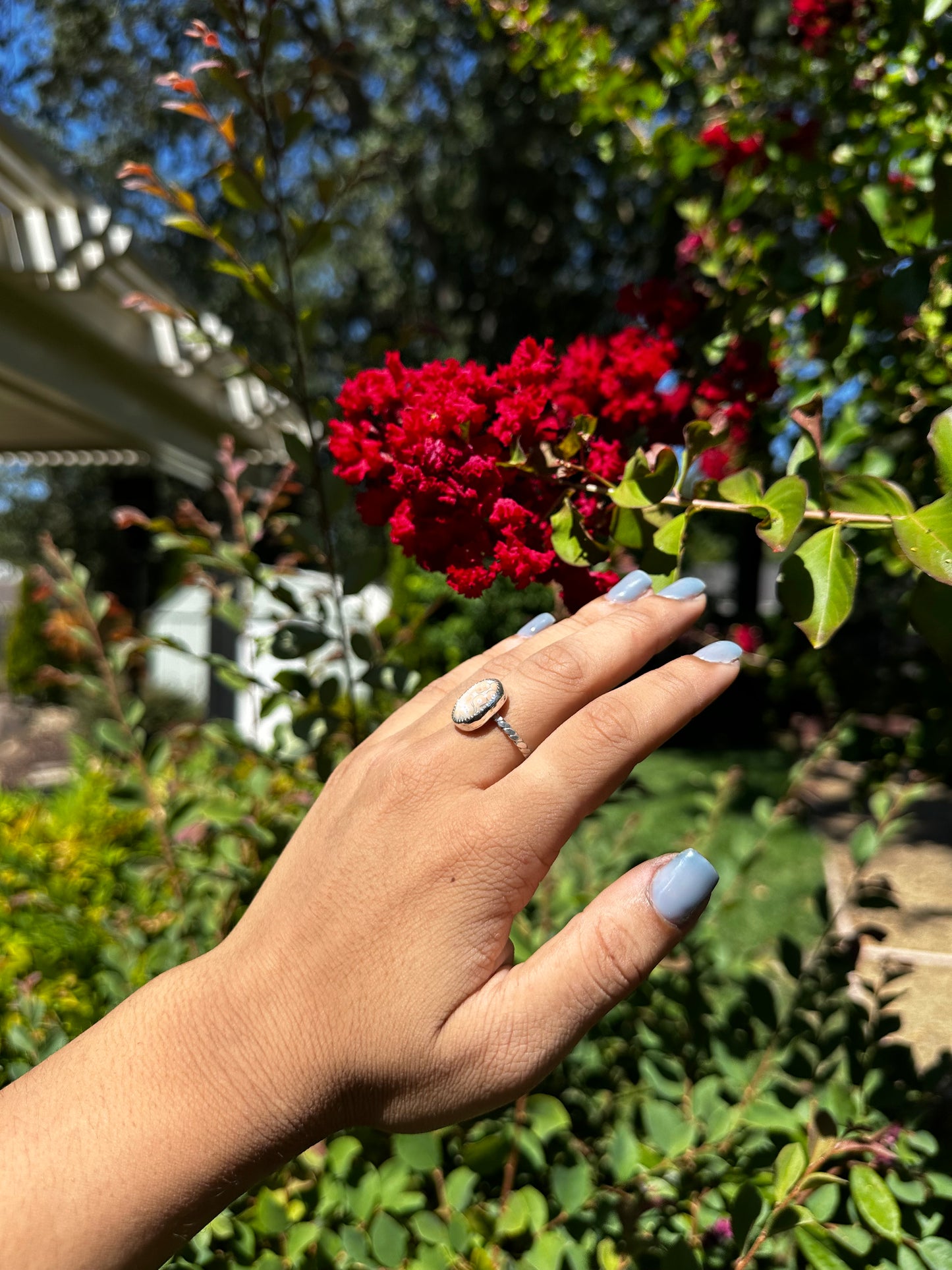 Peachy Ocean Jasper Ring - Sz 8.5