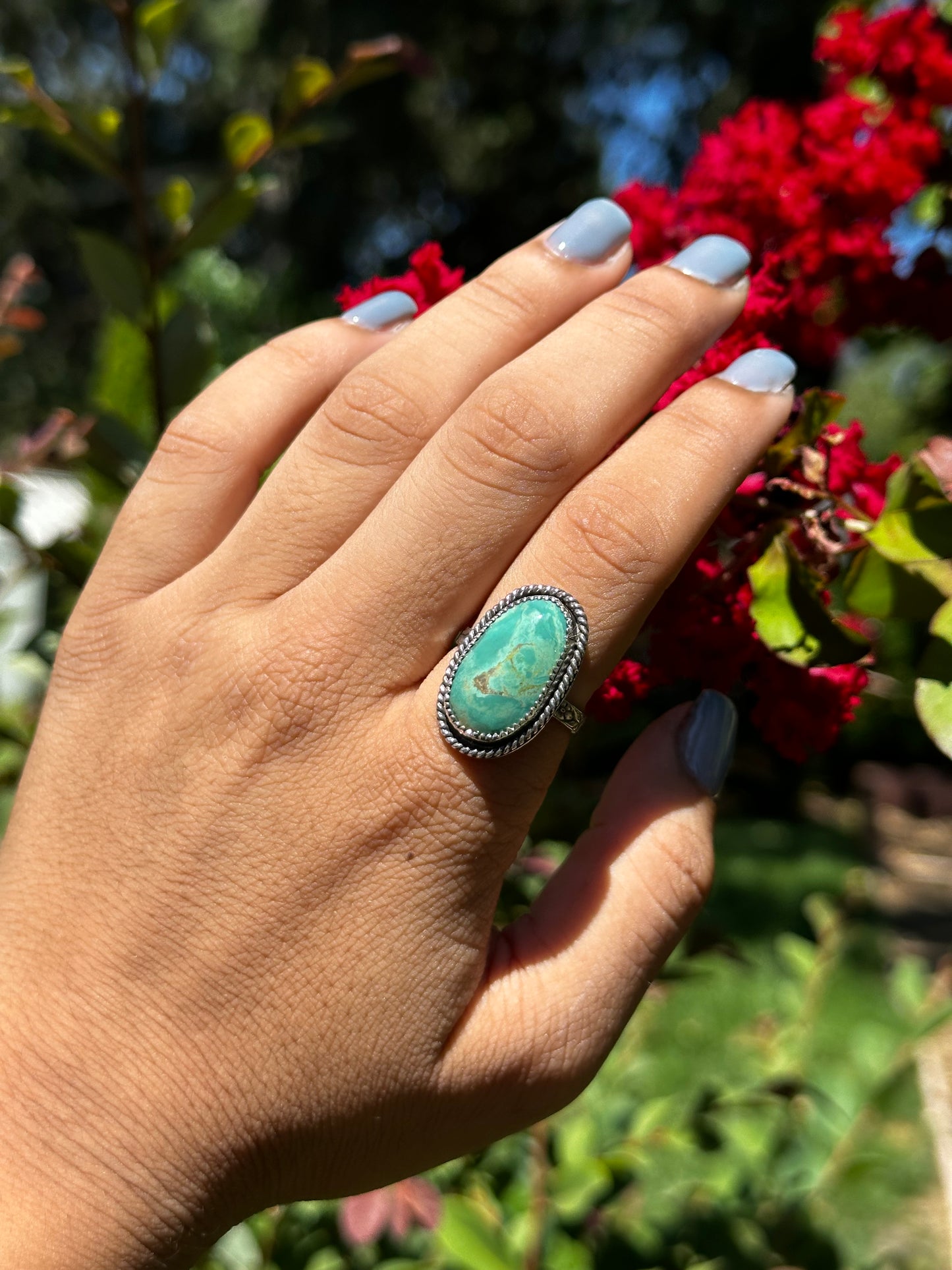 Kingman Turquoise Ring - Sz 8.25