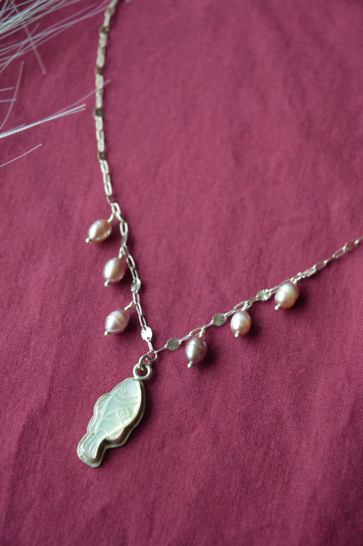 Mother of Pearl Fish Necklace