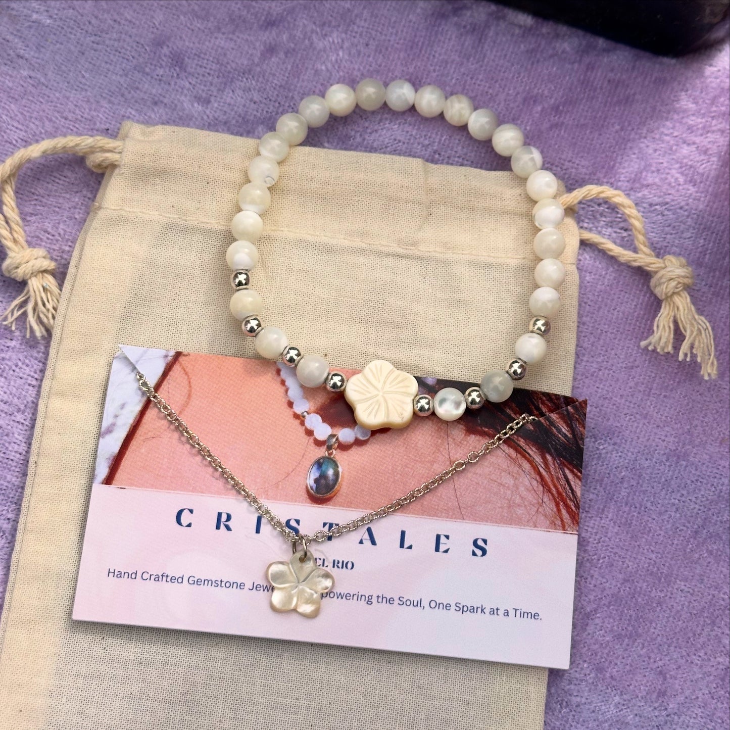 Plumeria bracelet set