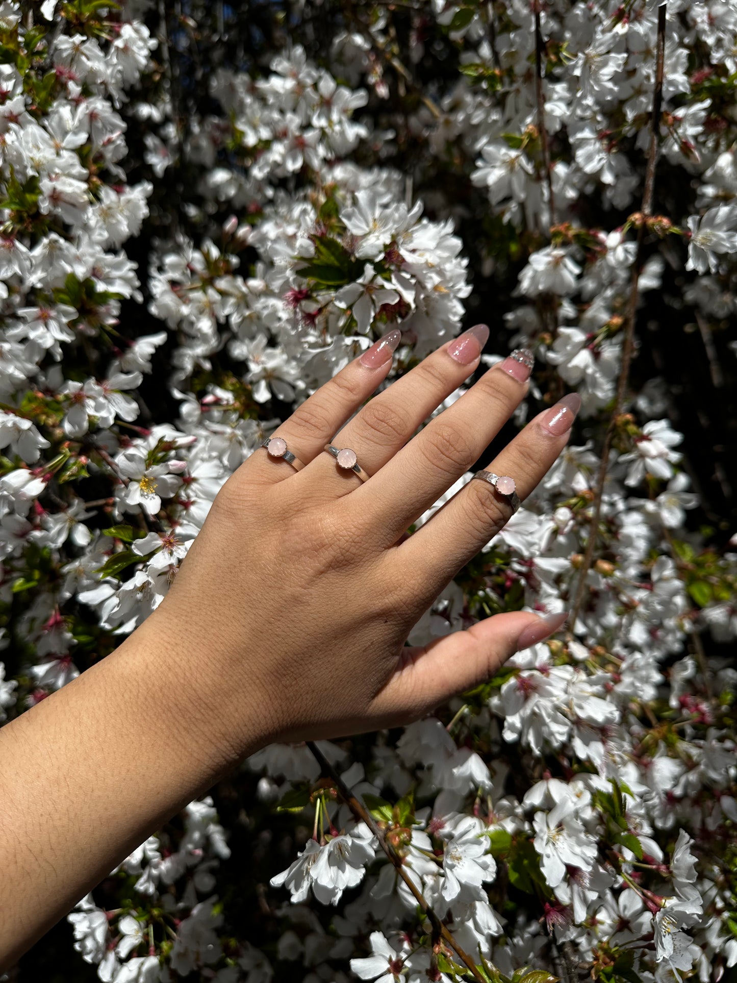 Rose Quartz Stacker Ring - Sz 6