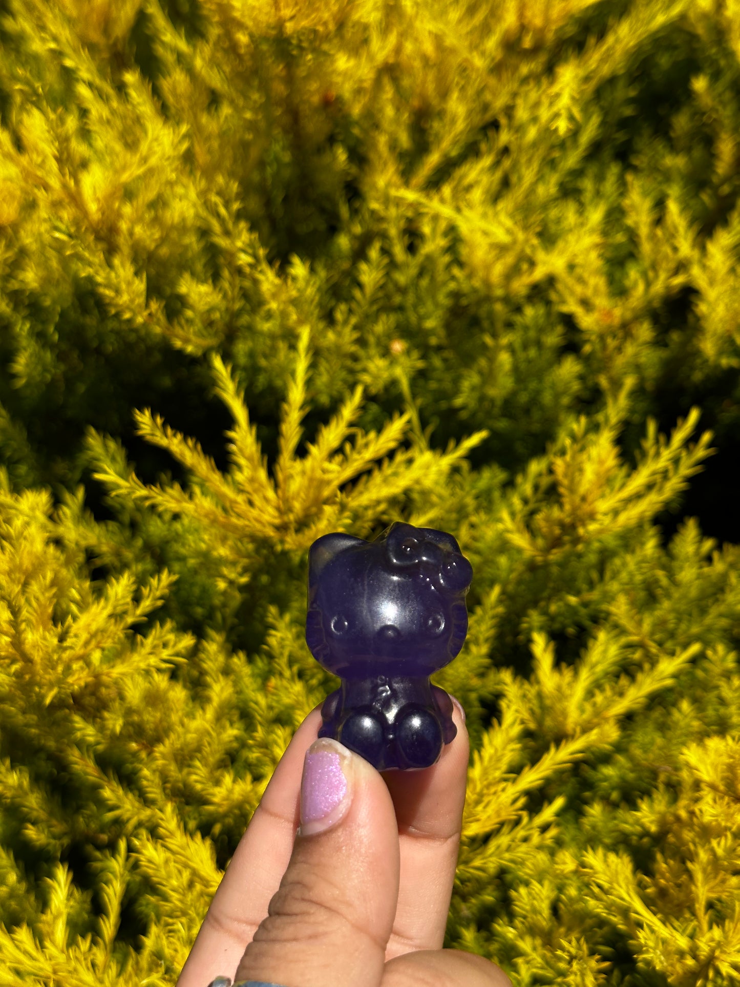 Purple Fluorite Hello Kitty
