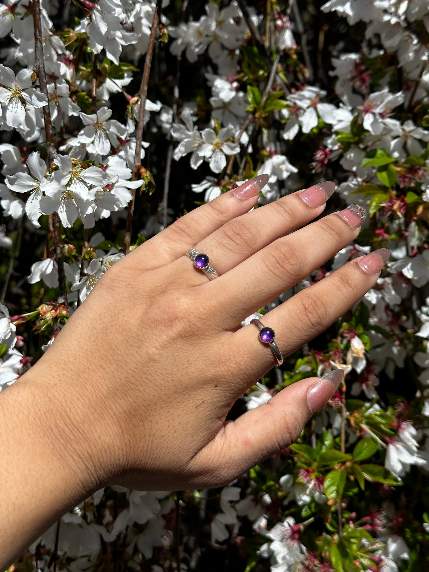 Amethyst stacker rings