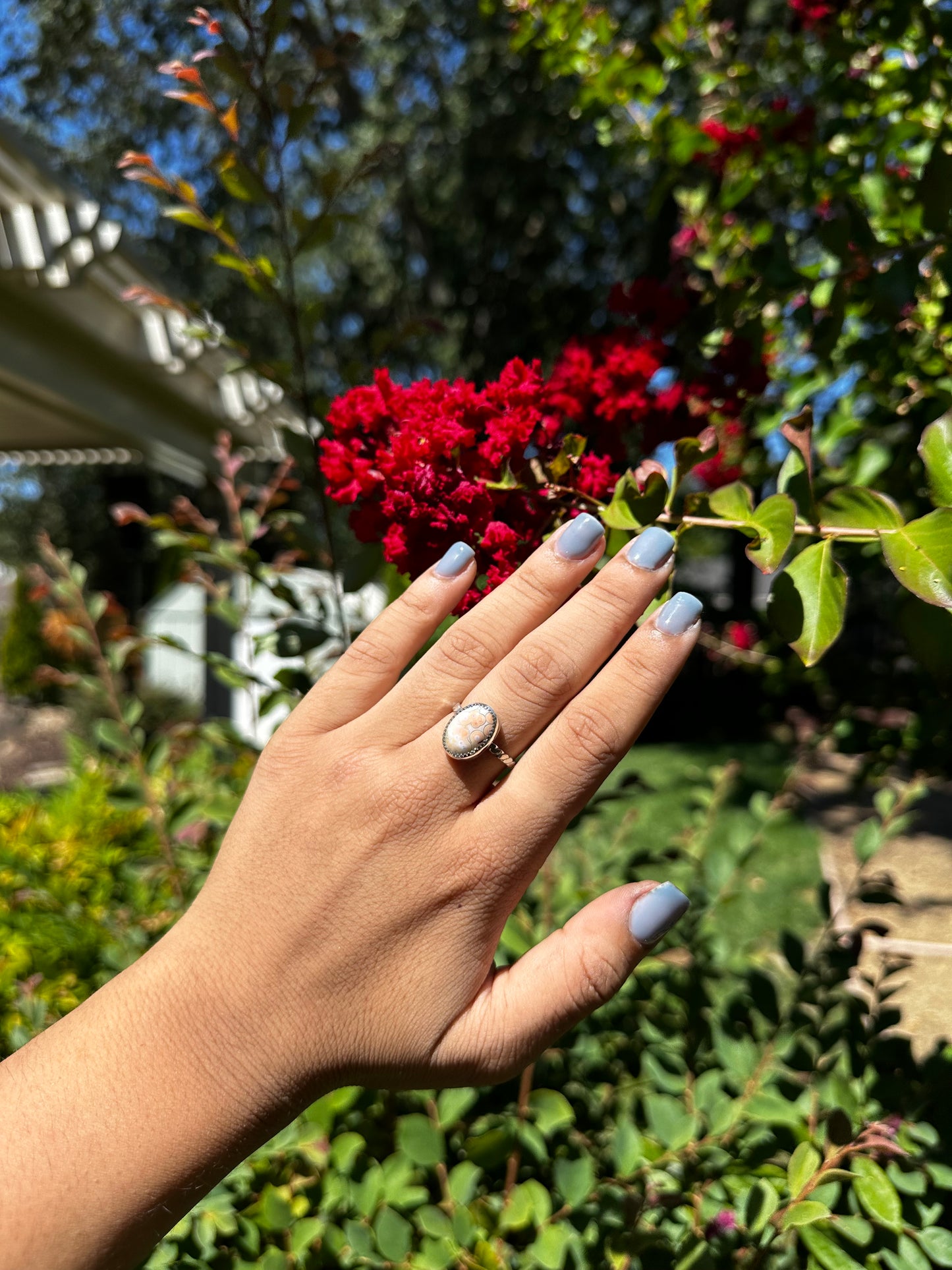 Peachy Ocean Jasper ring