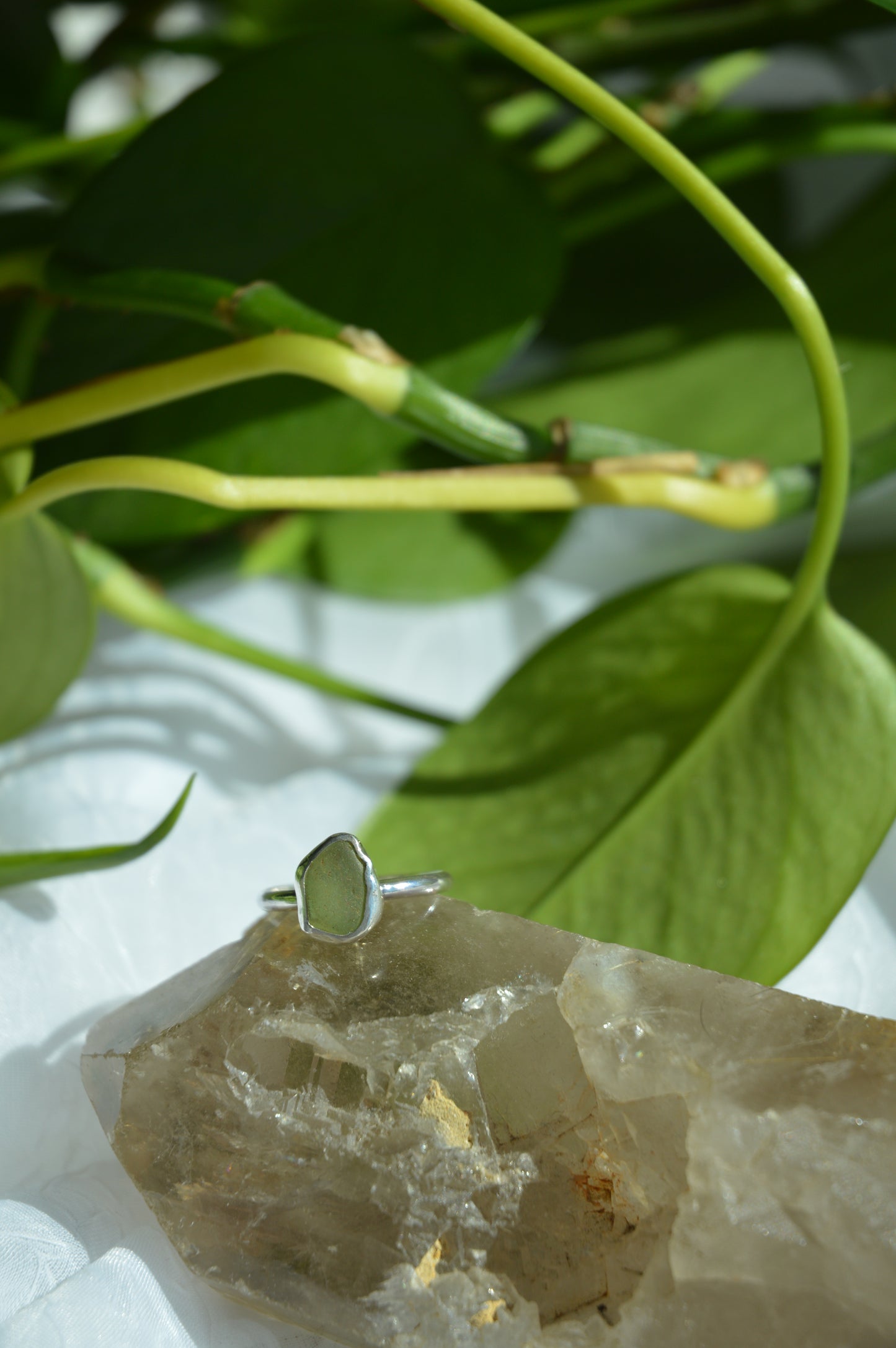 Green Sea Glass Rings