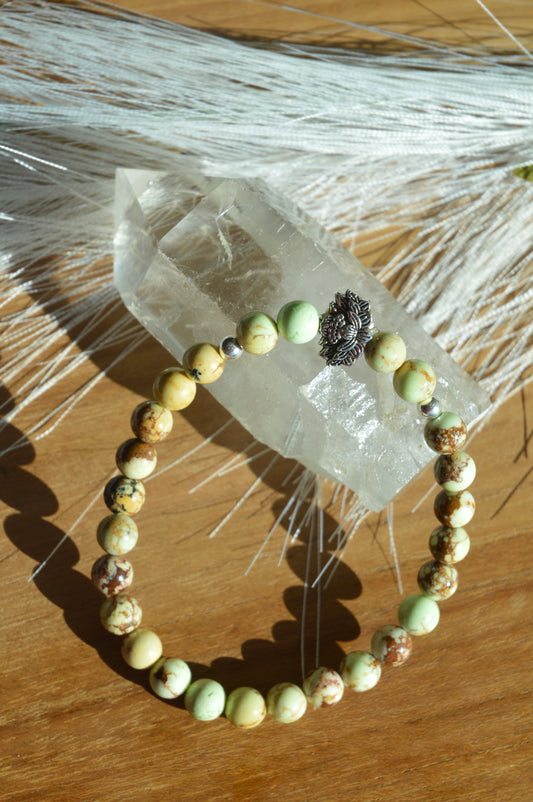 Lotus Lemon Chrysoprase Bracelet