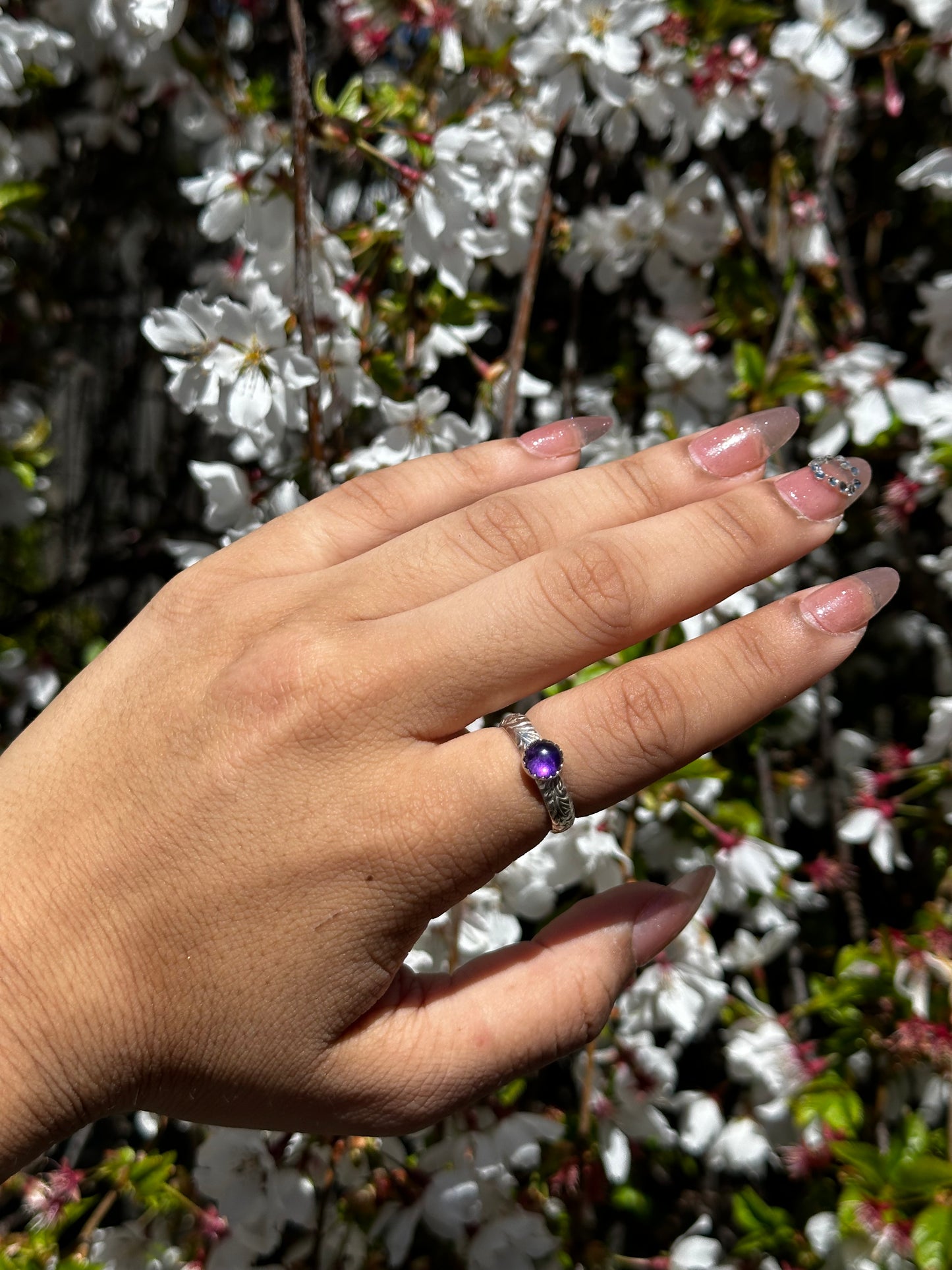 Amethyst stacker rings