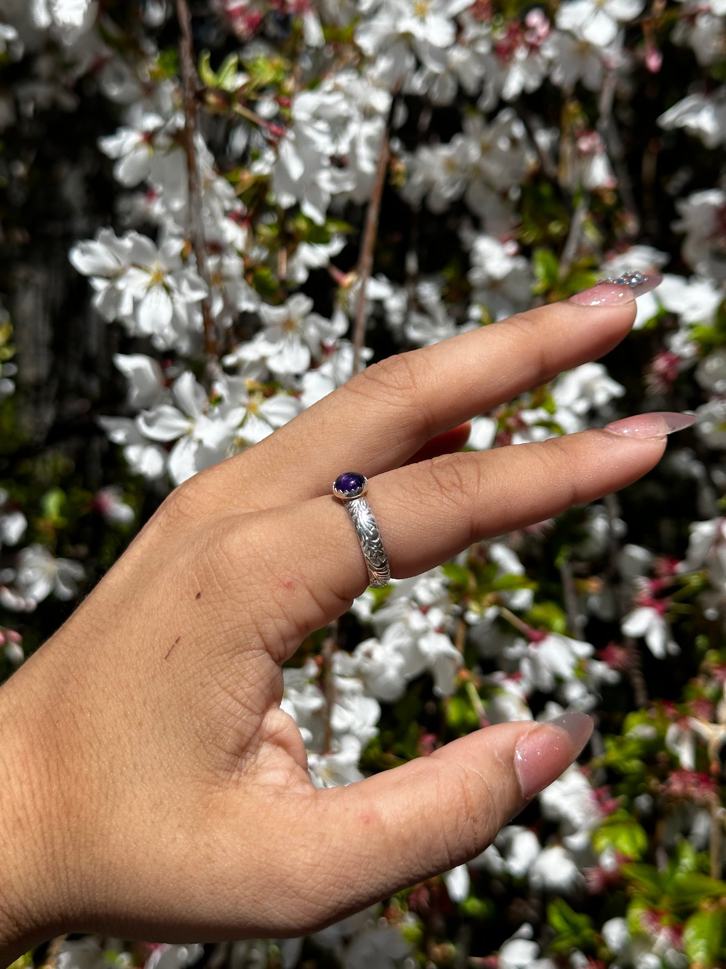 Amethyst stacker rings