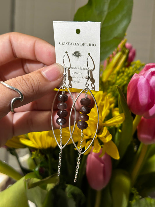 Chocolate Moonstone dangle Earrings