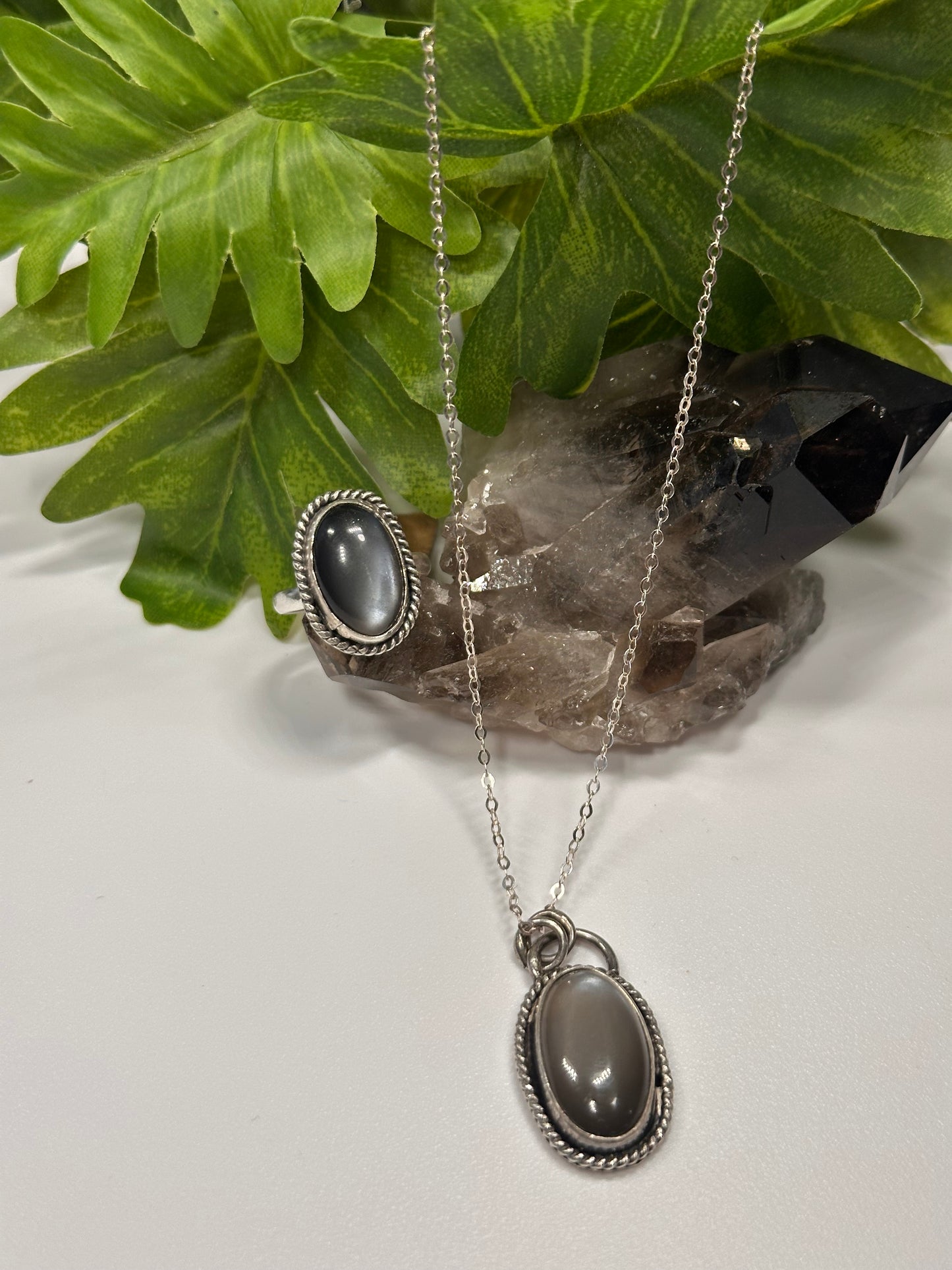 Smokey Moonlight Ring - Sz -5.5
