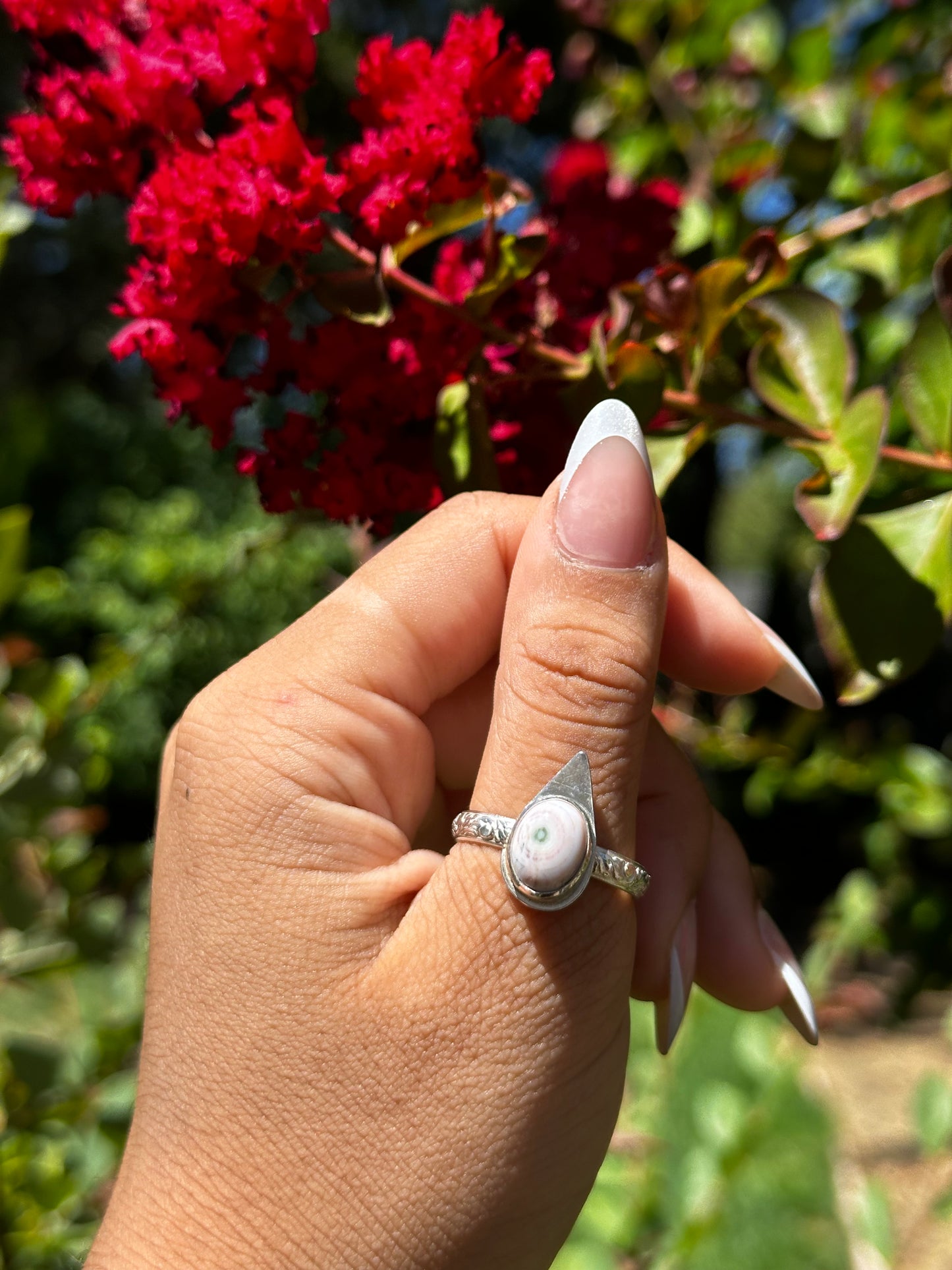 Geometric Ocean Jasper Ring - Sz 11