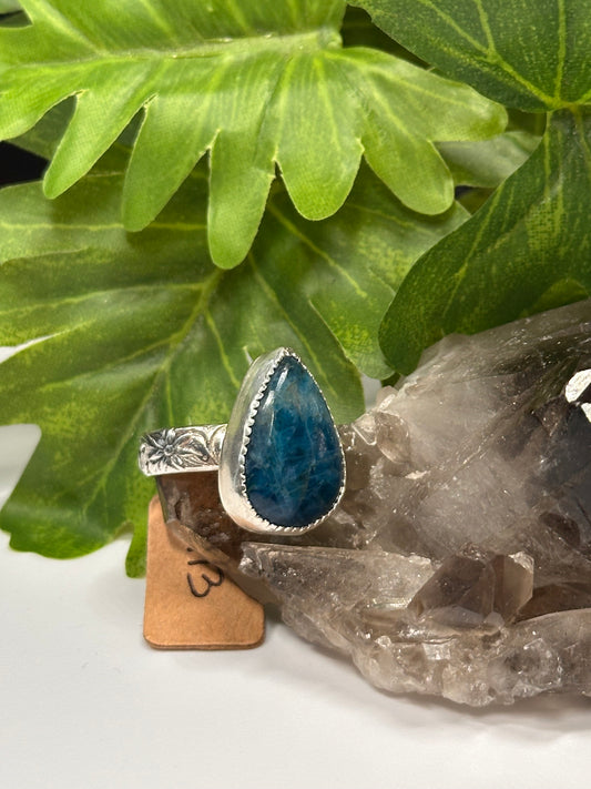 Blue Apatite Rip Tide Ring - Sz 5.75