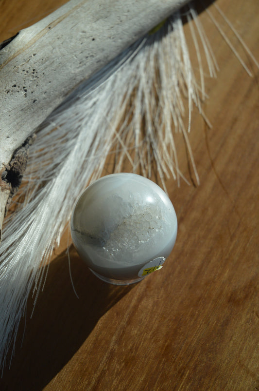 Agate druzy sphere