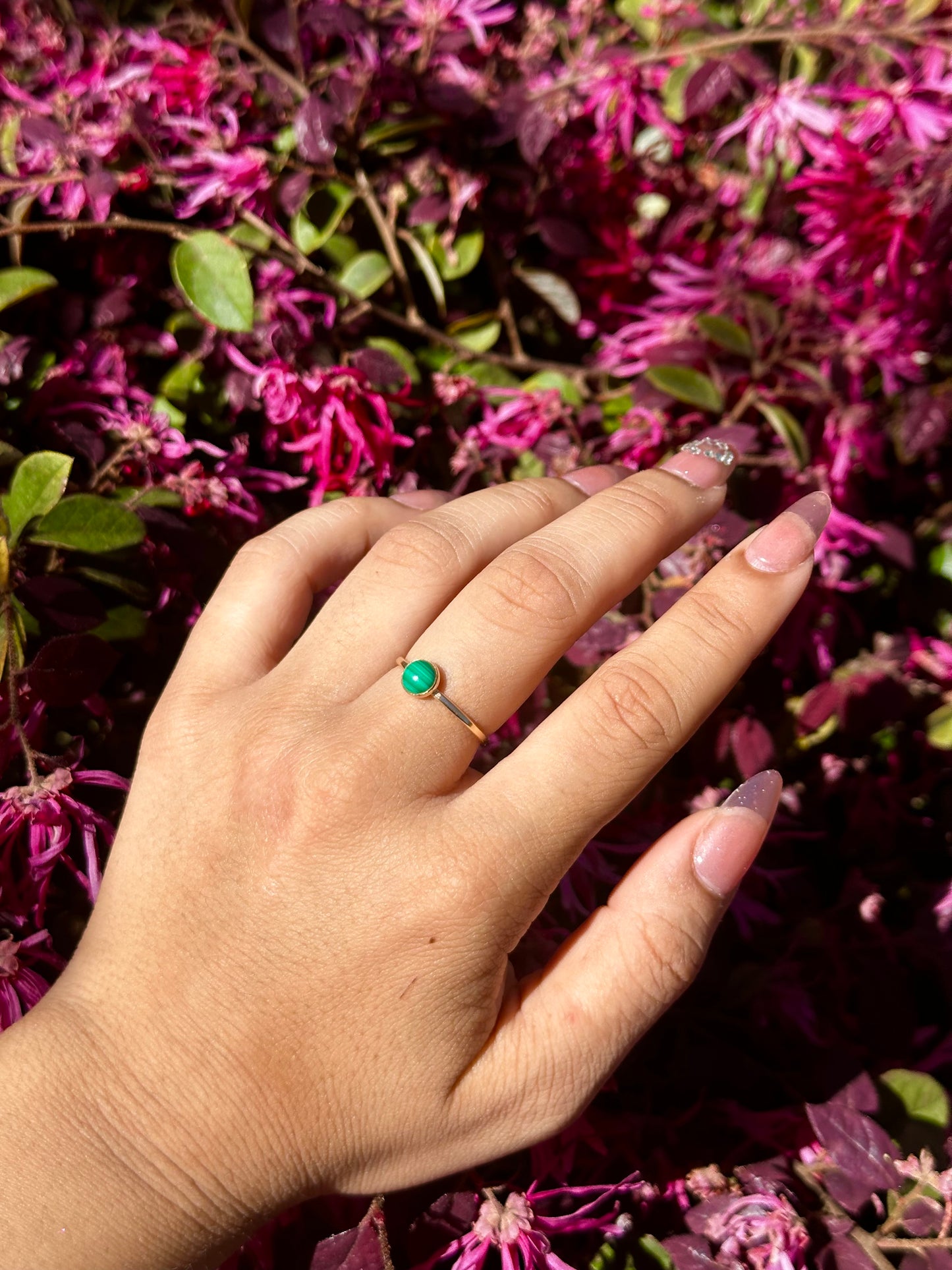 14/20k Gold-filled Malachite ring