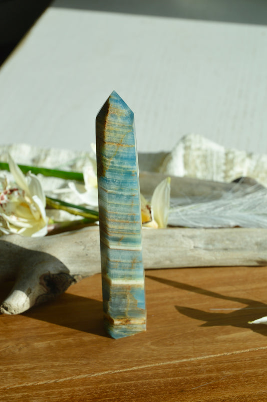 Blue Aquatine Calcite Tower