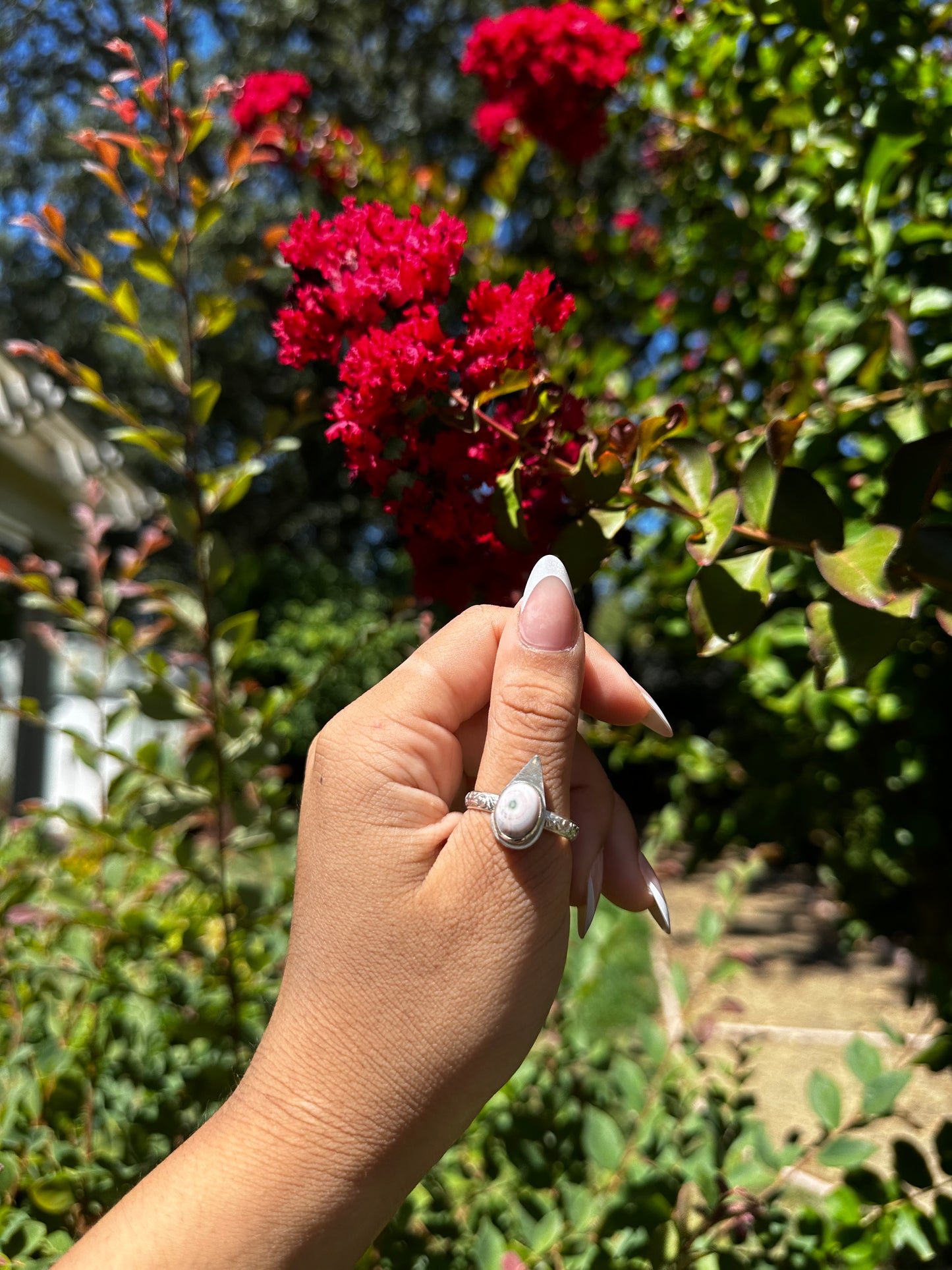 Geometric Ocean Jasper Ring - Sz 11