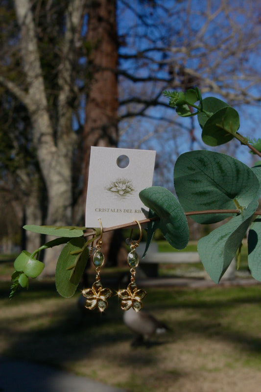 Peridot Plumeria Earrings