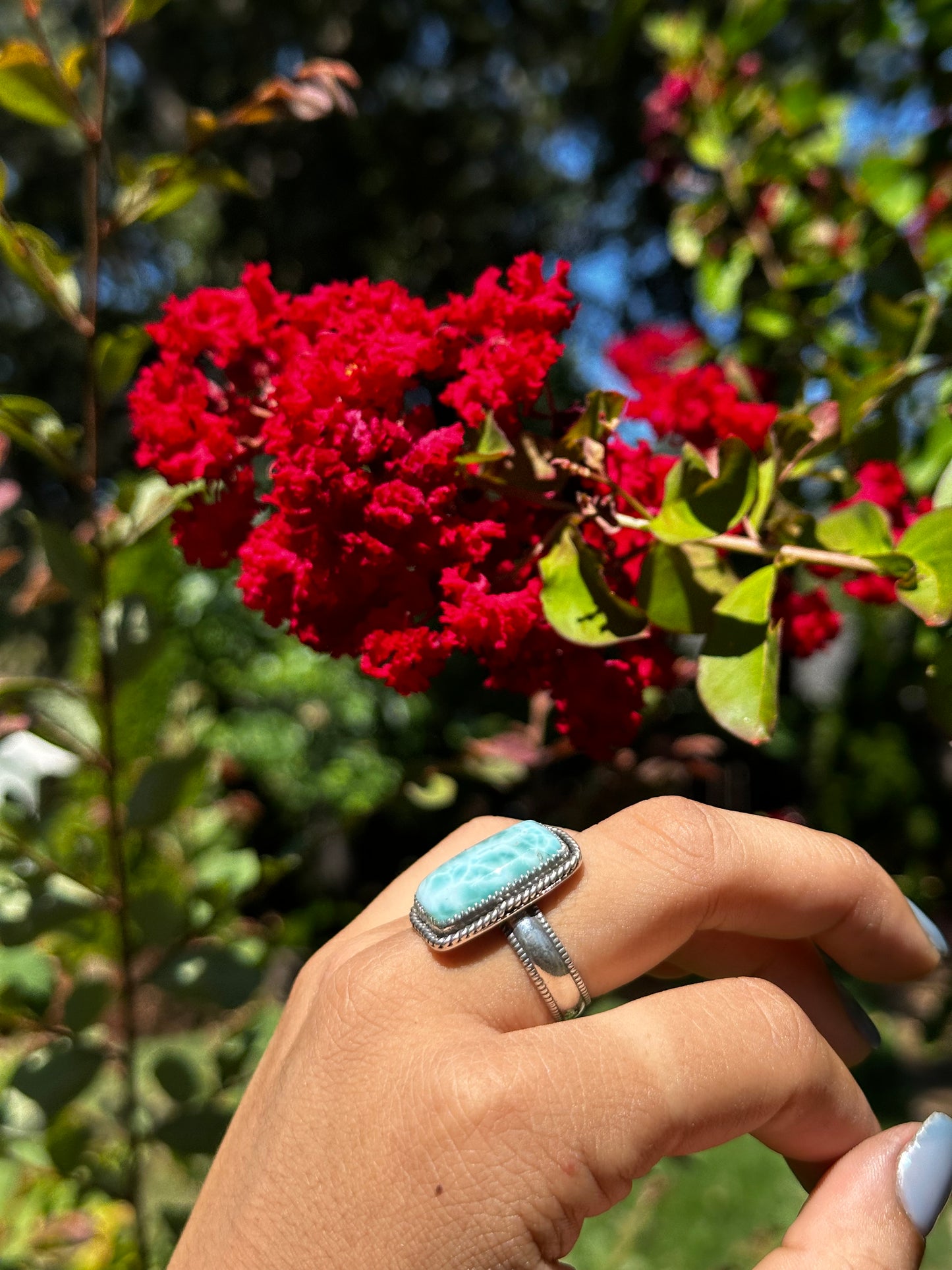 Chunky Larimar ring