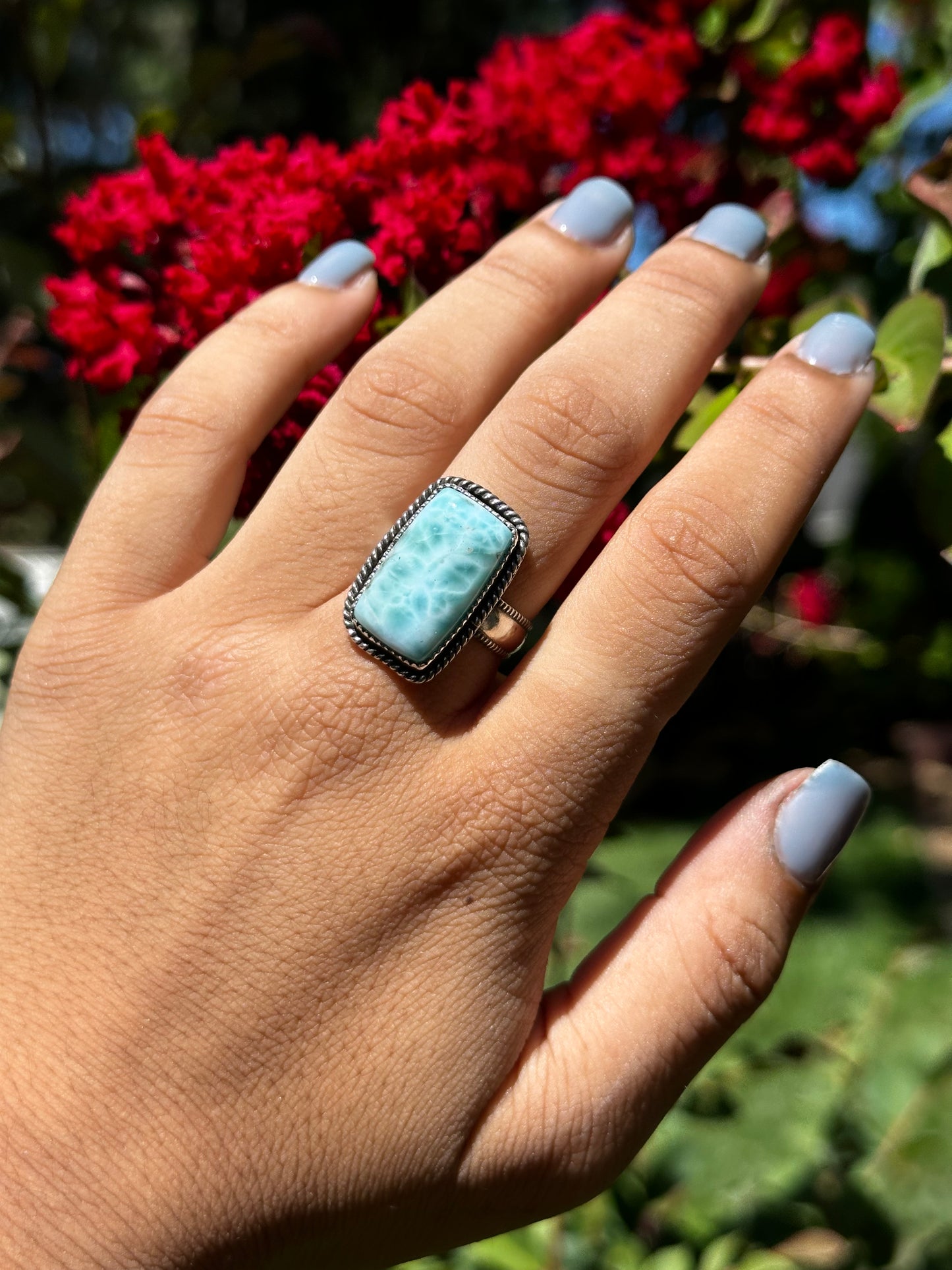 Chunky Larimar ring