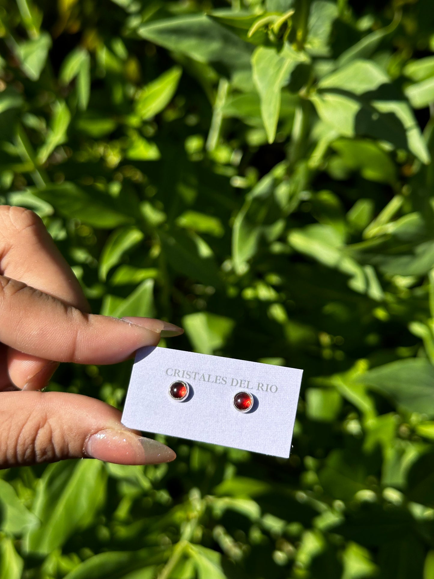 Garnet studs