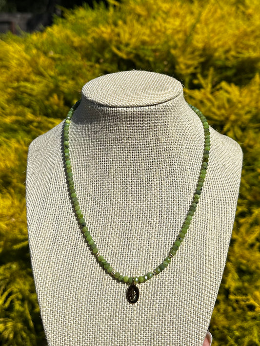 Jade leaflet necklace