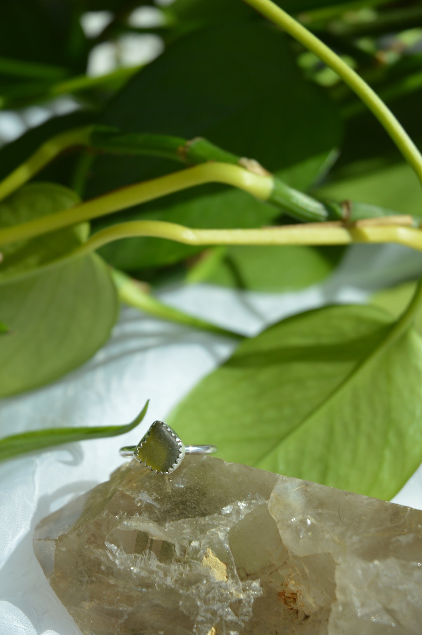 Green Sea Glass Rings