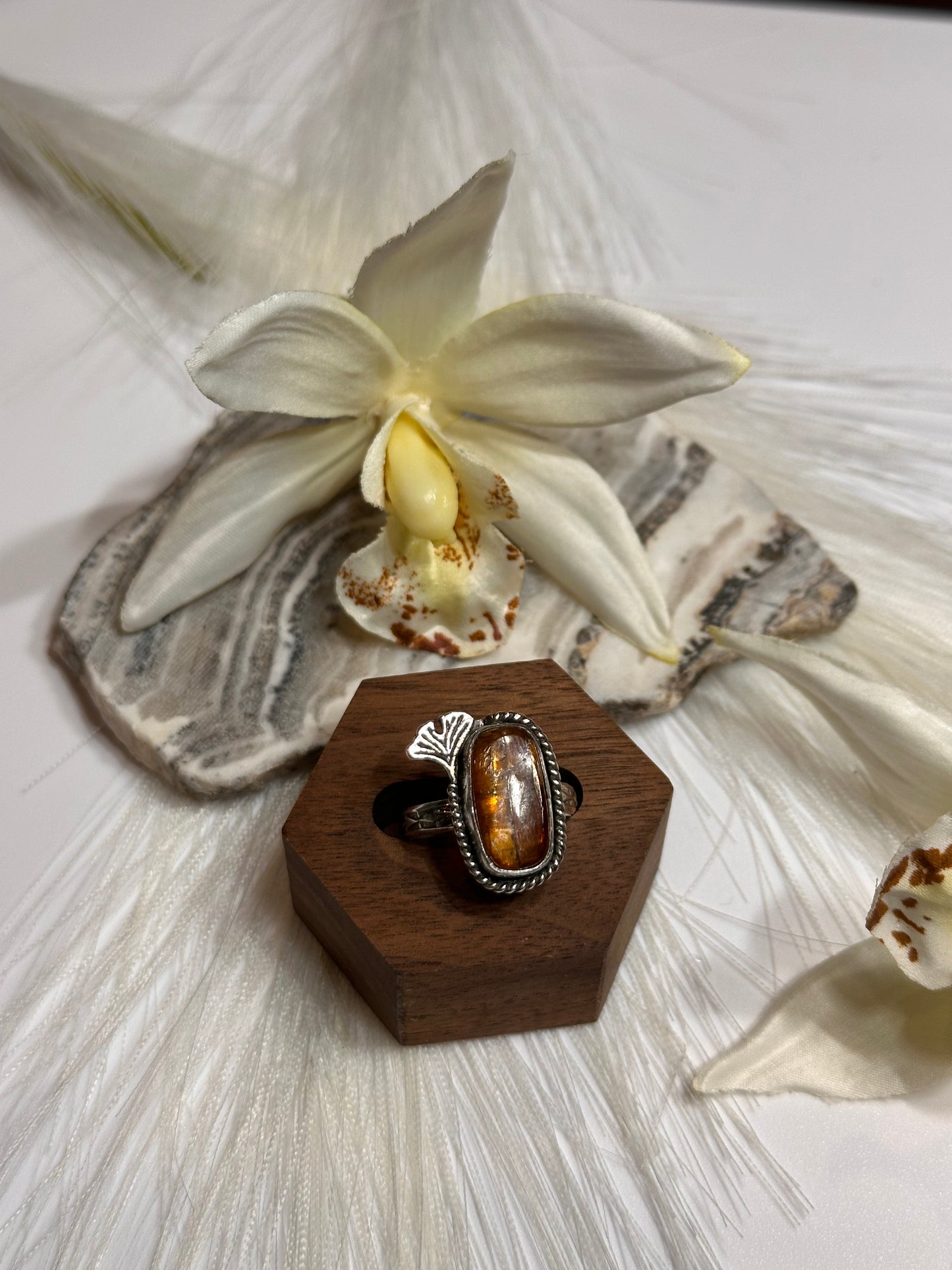 Ginkgo Sunset Ring - Sz 8