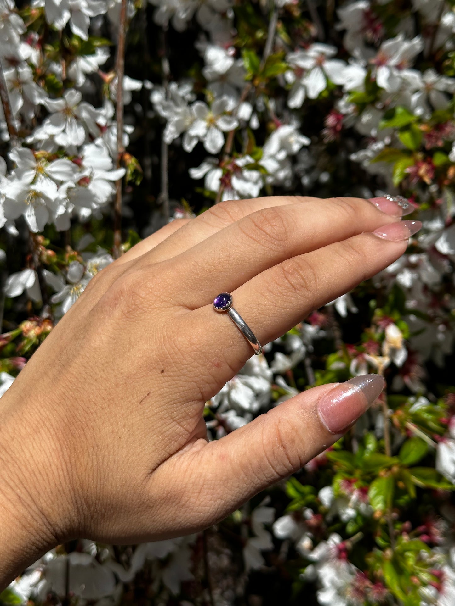 Amethyst stacker rings