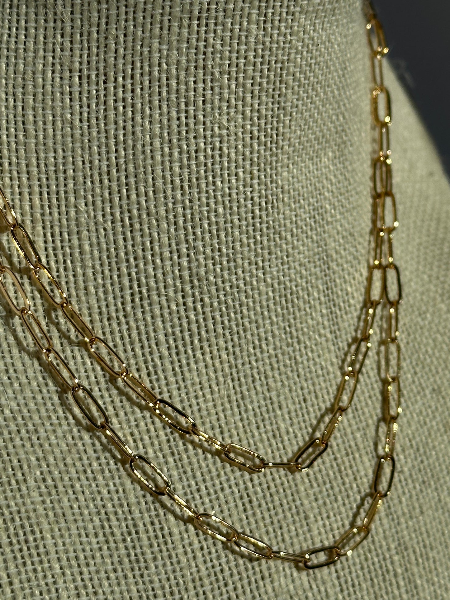 18k Gold-Plated  paper clip necklace