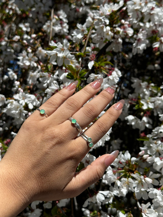 Chrysoprase stacker rings