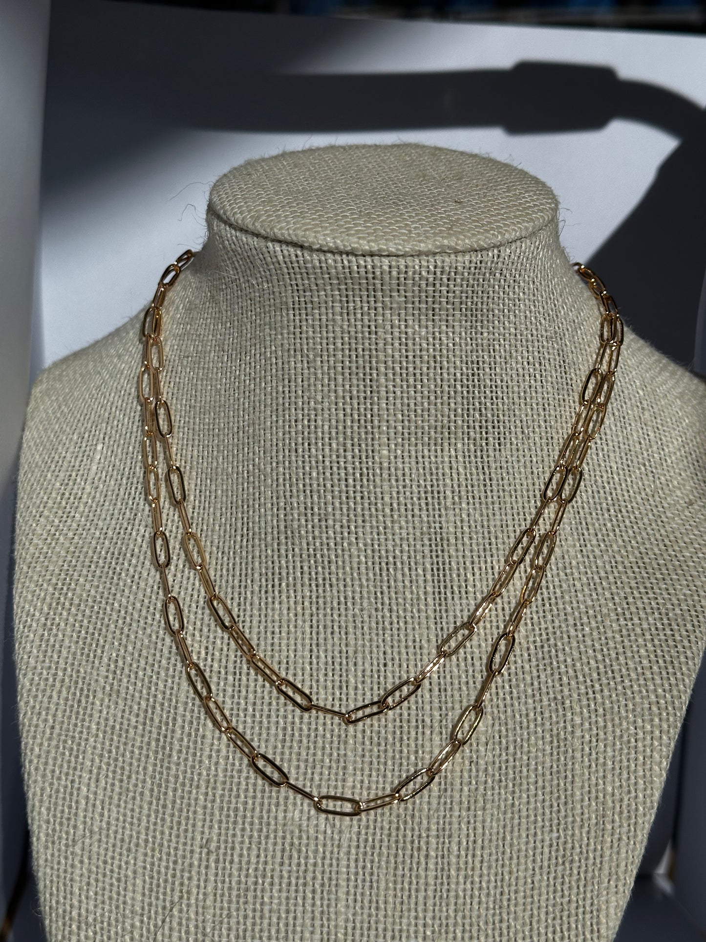18k Gold-Plated  paper clip necklace