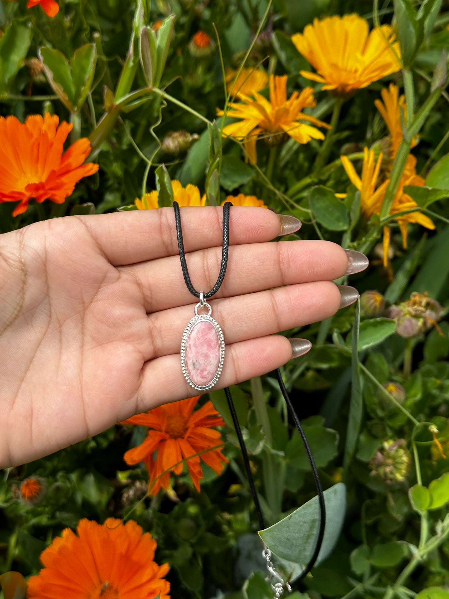 Rhodochrosite pendant