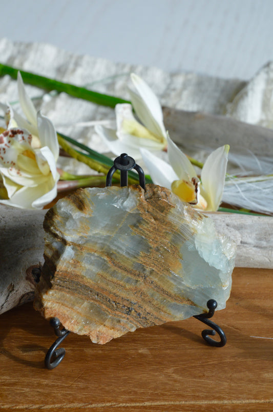 Blue Aquatine Calcite Slab