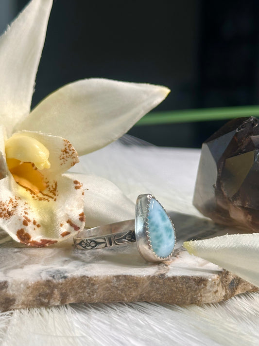 Larimar Mini Ring - Sz 8