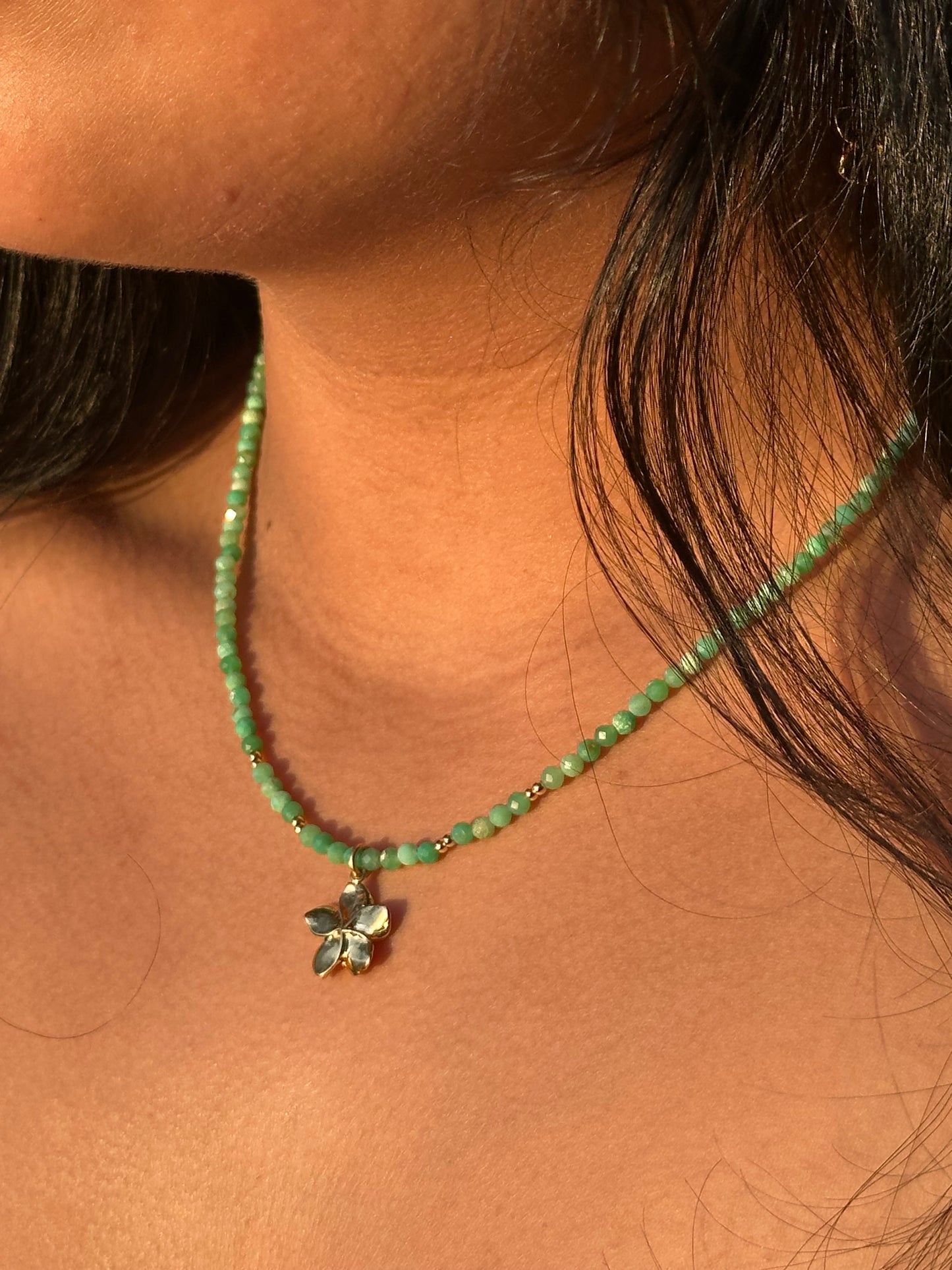 Floral seafoam necklace