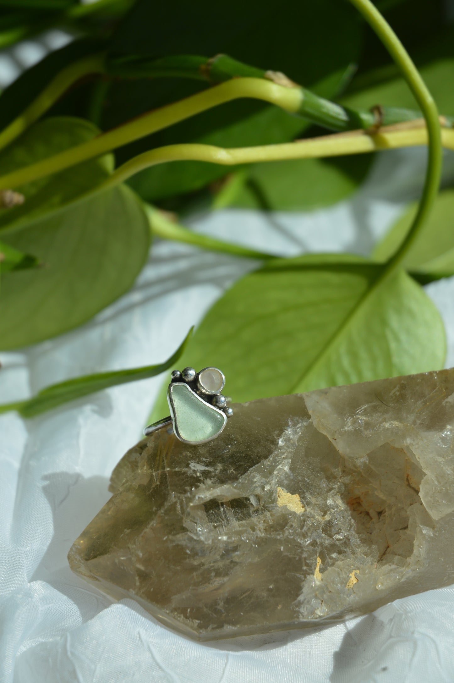 Light Blue Sea Glass Rings