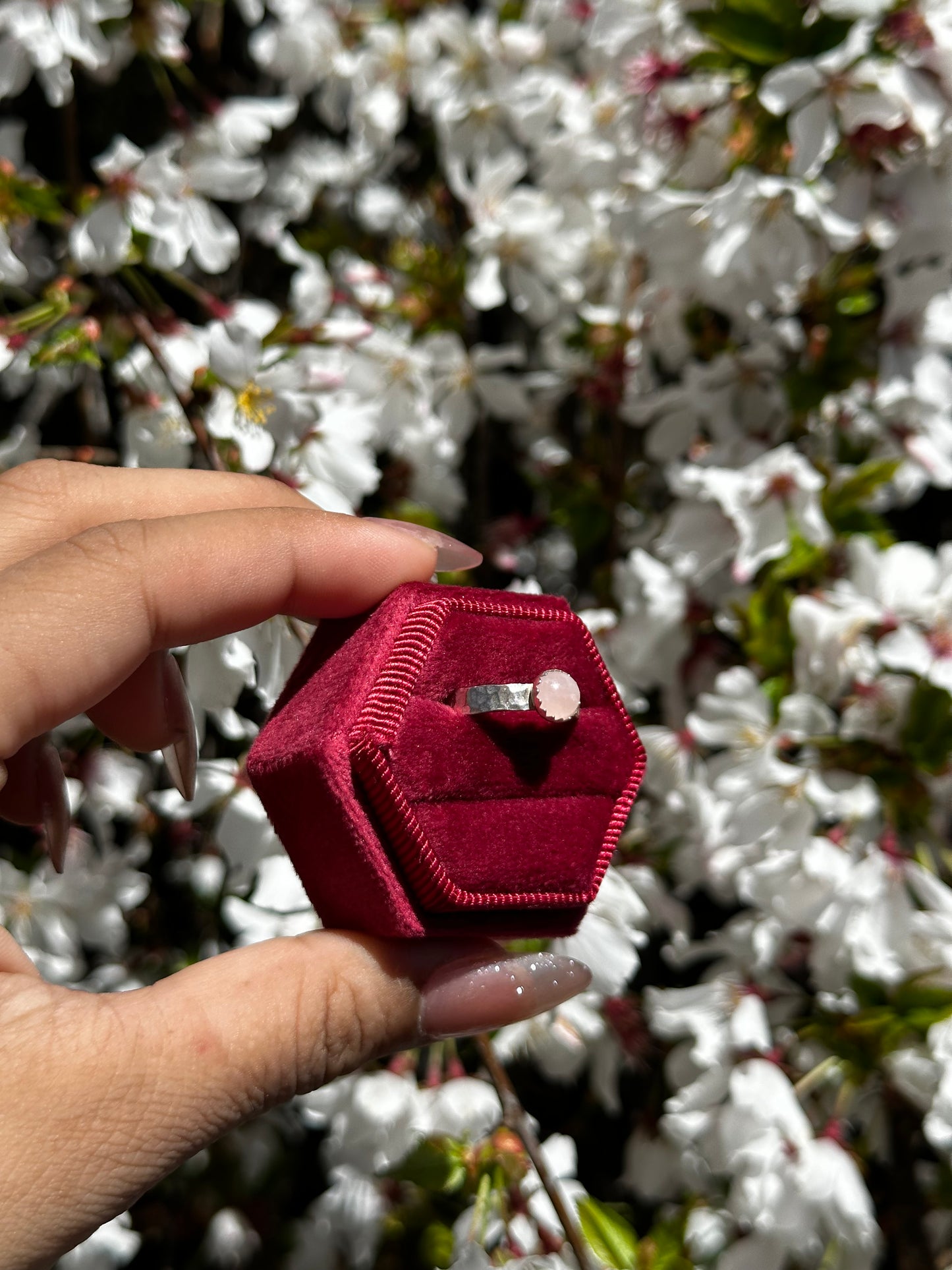 Rose Quartz stacker rings