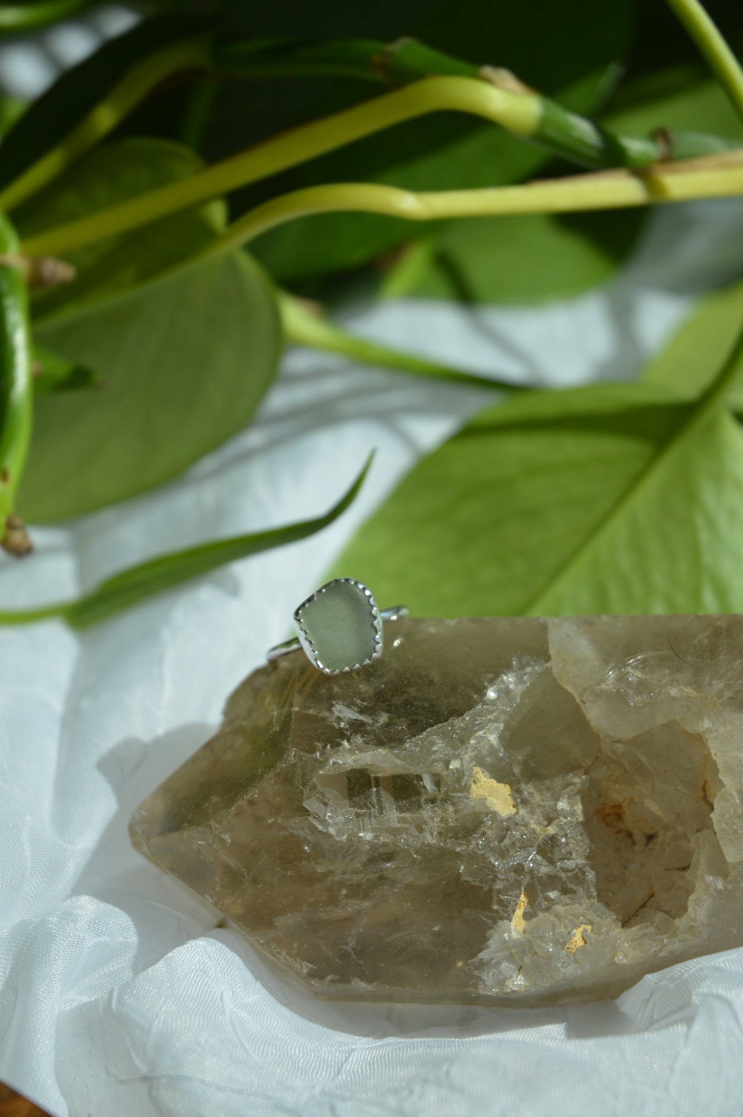 Light Blue Sea Glass Rings