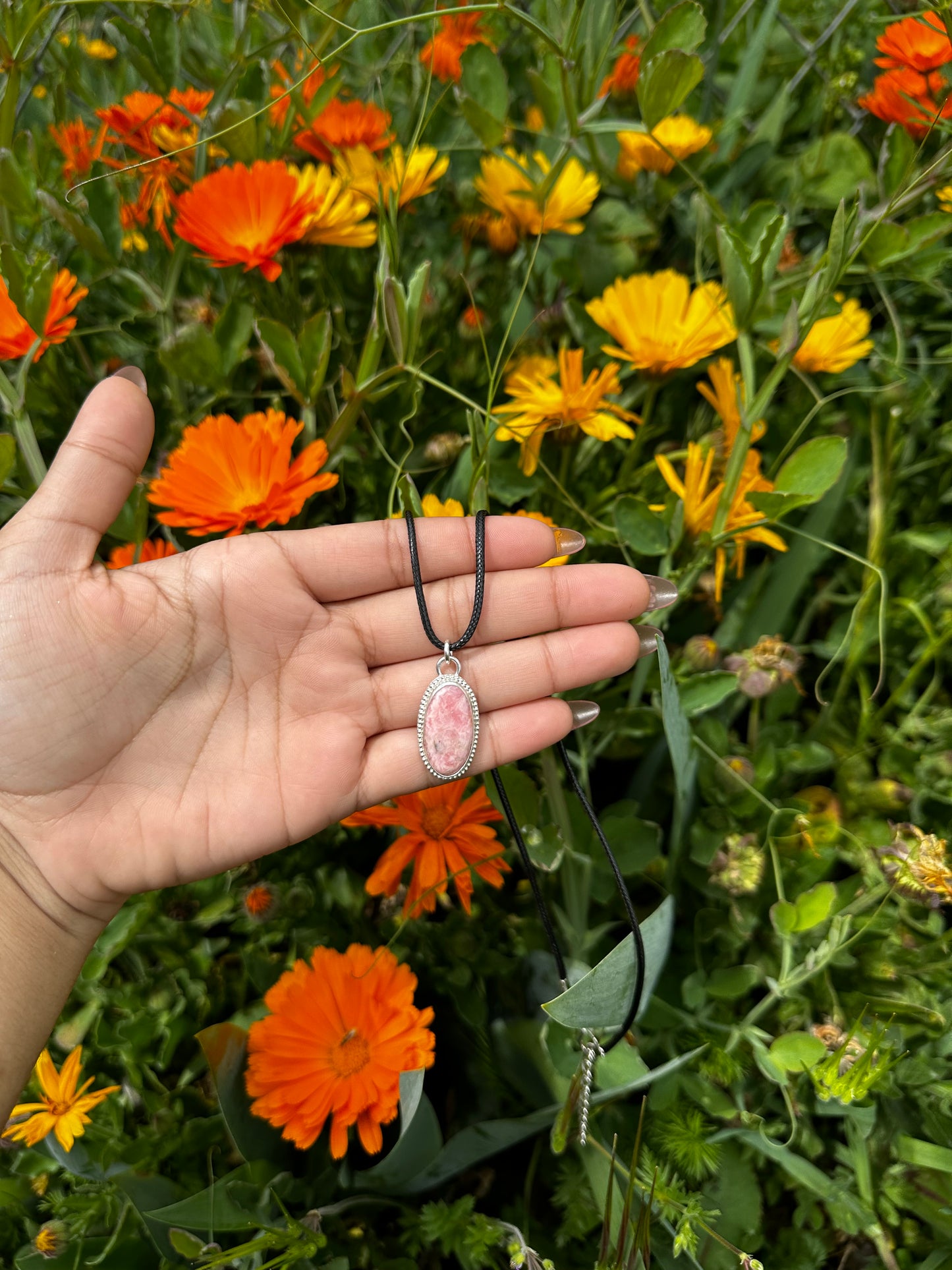 Rhodochrosite pendant