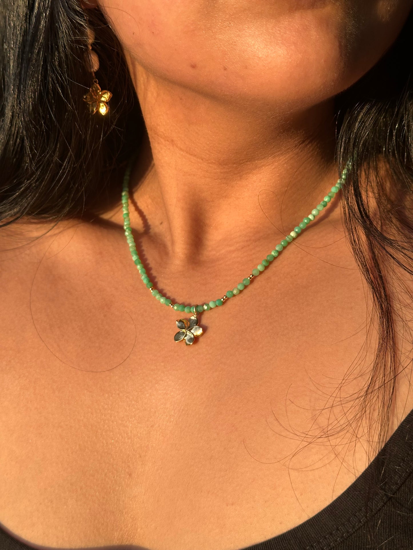 Floral seafoam necklace