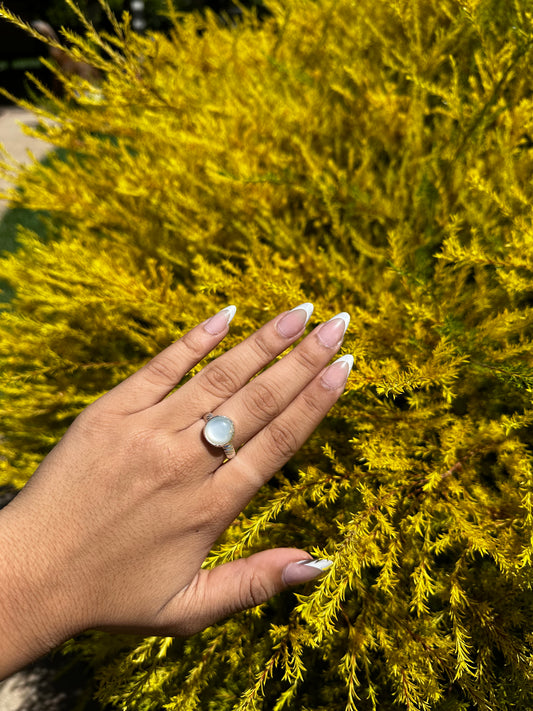 Milky Moonstone ring