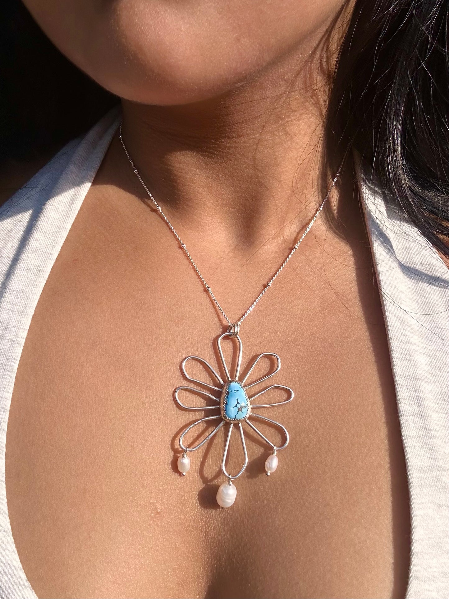 Golden Hills Daisy Bloom Pendant