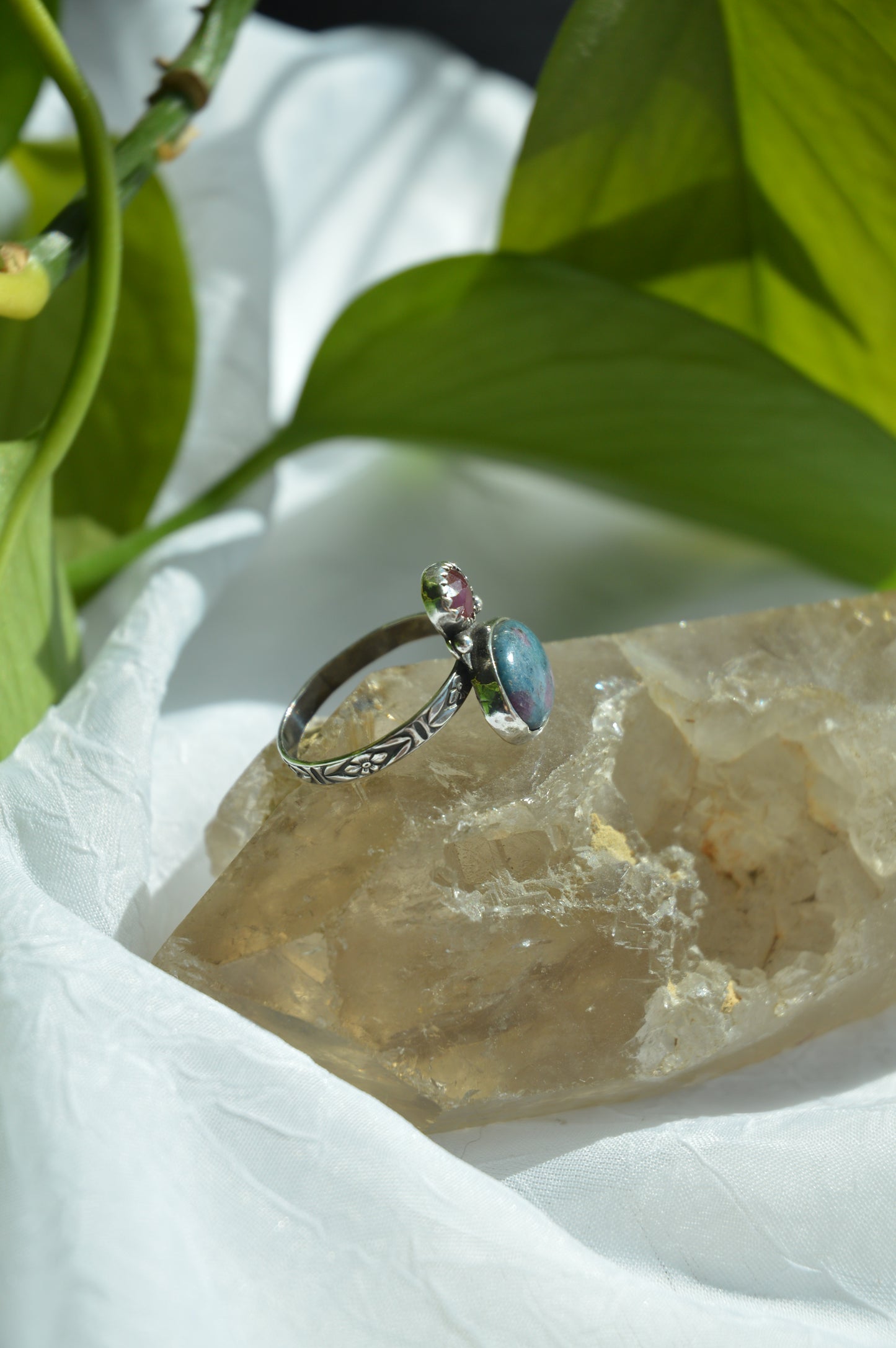 Ruby + Ruby in Kyanite Ring - Sz 10