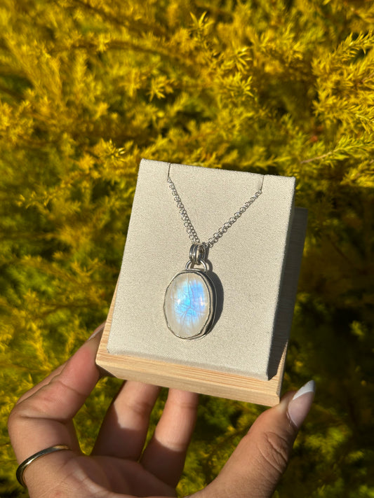 Stamped Moonstone pendant